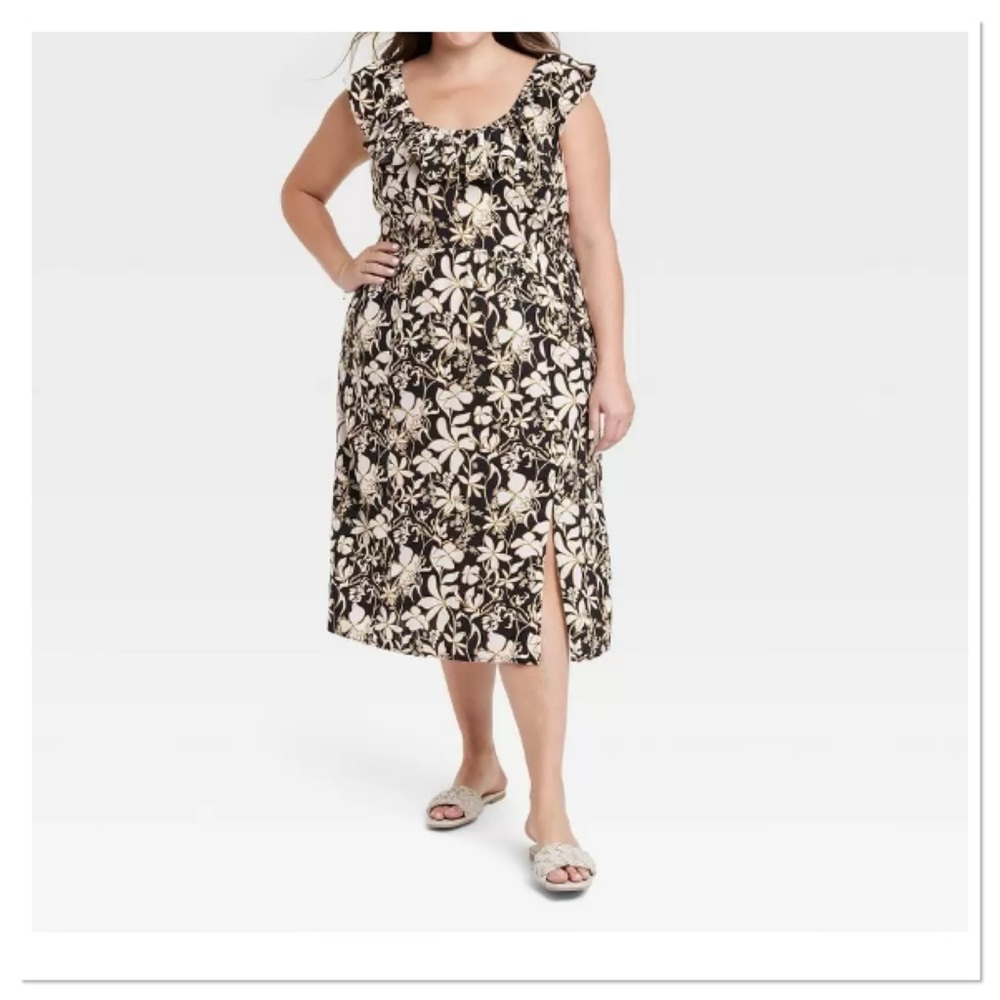 Women’s Plus Size Ruffle Maxi Empire Waist Dress Ava & Viv